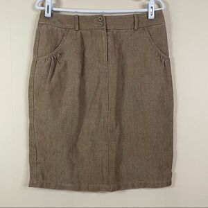 Vintage Alain Monoukian Linen Knee Length Skirt